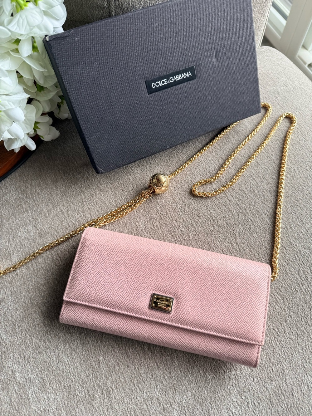 Dolce & Gabbana Pink Leather Continental Wallet with Box & COA